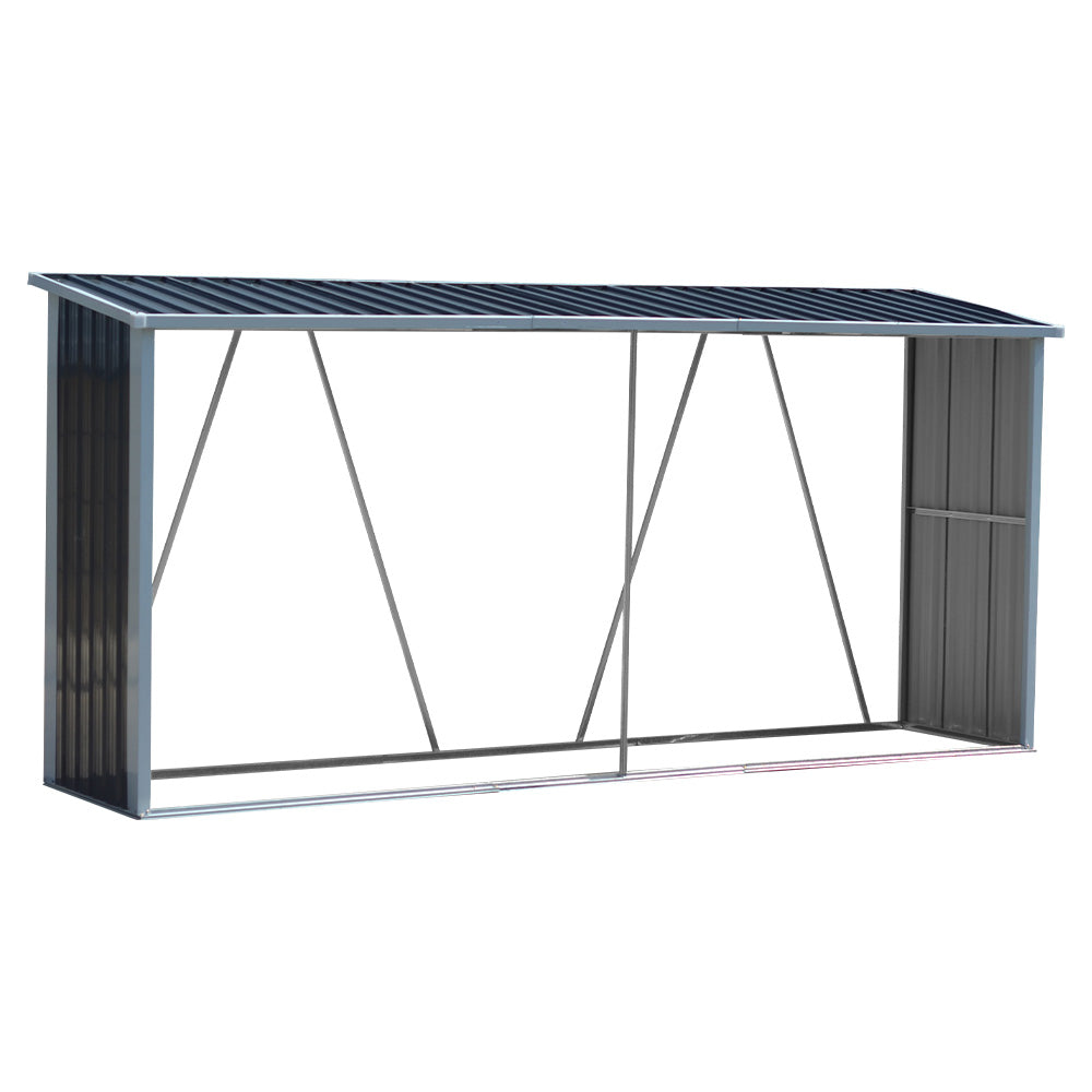 Outdoor Steel Firewood Rack Zinc Steel Firewood Log Storage Shed