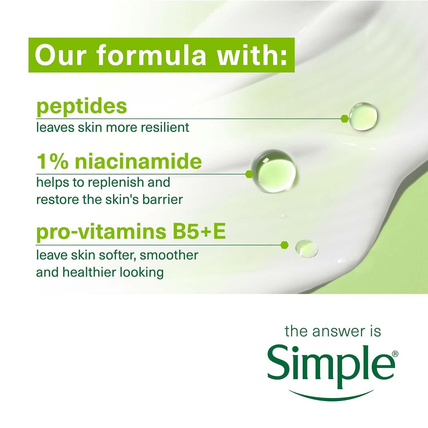 Simple Face Wash & Light Moisturiser 125ml 3-pack Bundle