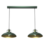 Felix Green Double Pendant Lamp 2xe27 The Hand Made High Quality Fittings 29cm Shades Rugged Industrial Look