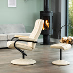 Gibson Swivel Recliner And Footstool | Cream