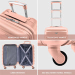 25" Medium Suitcase Check-in Hold Luggage Hard Shell 4 Wheels Tsa Lock | Medium | Rose