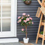 90cm Artificial Rose Tree Fake Decorative Plant | One Size | Pink