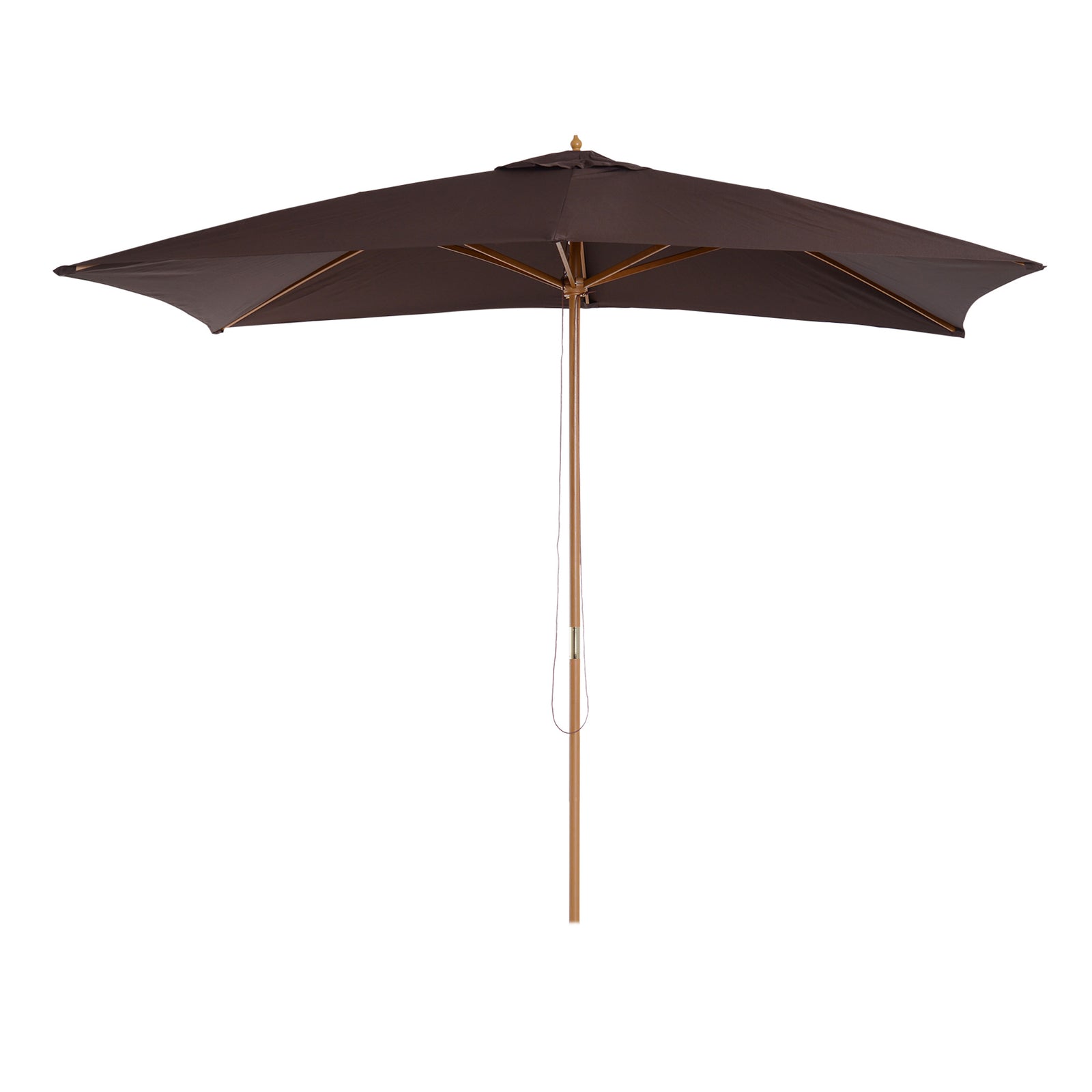 Wooden Garden Parasol Sun Shade Outdoor Umbrella Canopy | Brown