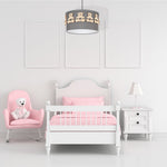 Mis Grey Pendant Lamp 1xe27 Beautifully Hand Made From Contemporary Grey Fabric With Natural Wooden Teddybears