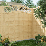 Spruce Wood Fence Panel With Arched Lattice Top 180cm W X 90/120/150/180cm H– Natural Finish, Durable, Easy Diy Garden Privacy Screen | XL