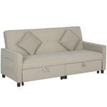 Reversible L-shaped Sectional Sofa Bed With Cushions | One Size | Beige