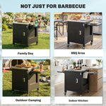 Outsunny Outdoor Grill Cart, Movable Food Prep Cart On Wheels, Black