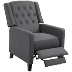 Button Tufted Microfibre Recliner Armchair | Charcoal Grey