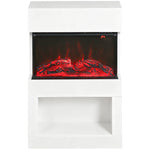 1000w/2000w Electric Fire And Mantel With Remote & Timer, White