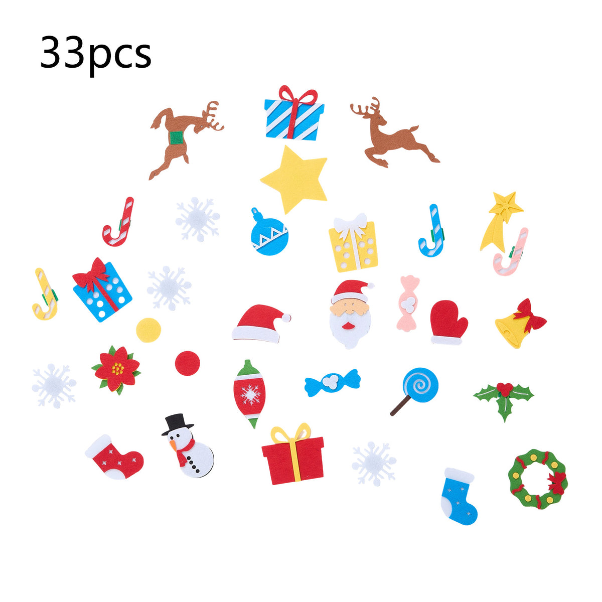 Breeins Wall-mounted Felt Christmas Tree With 33 Removable Ornaments & Led Lights