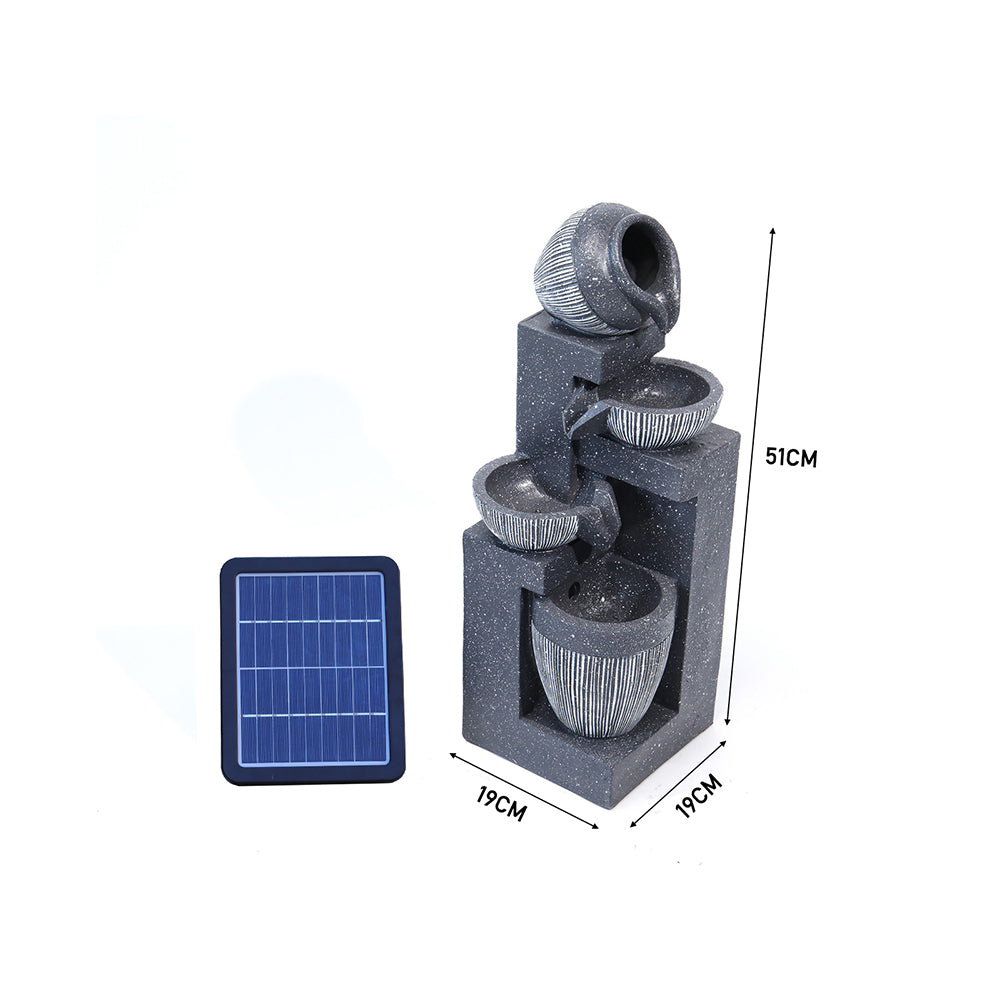 Outdoor Led Water Fountain Decor With Pump Solar Power