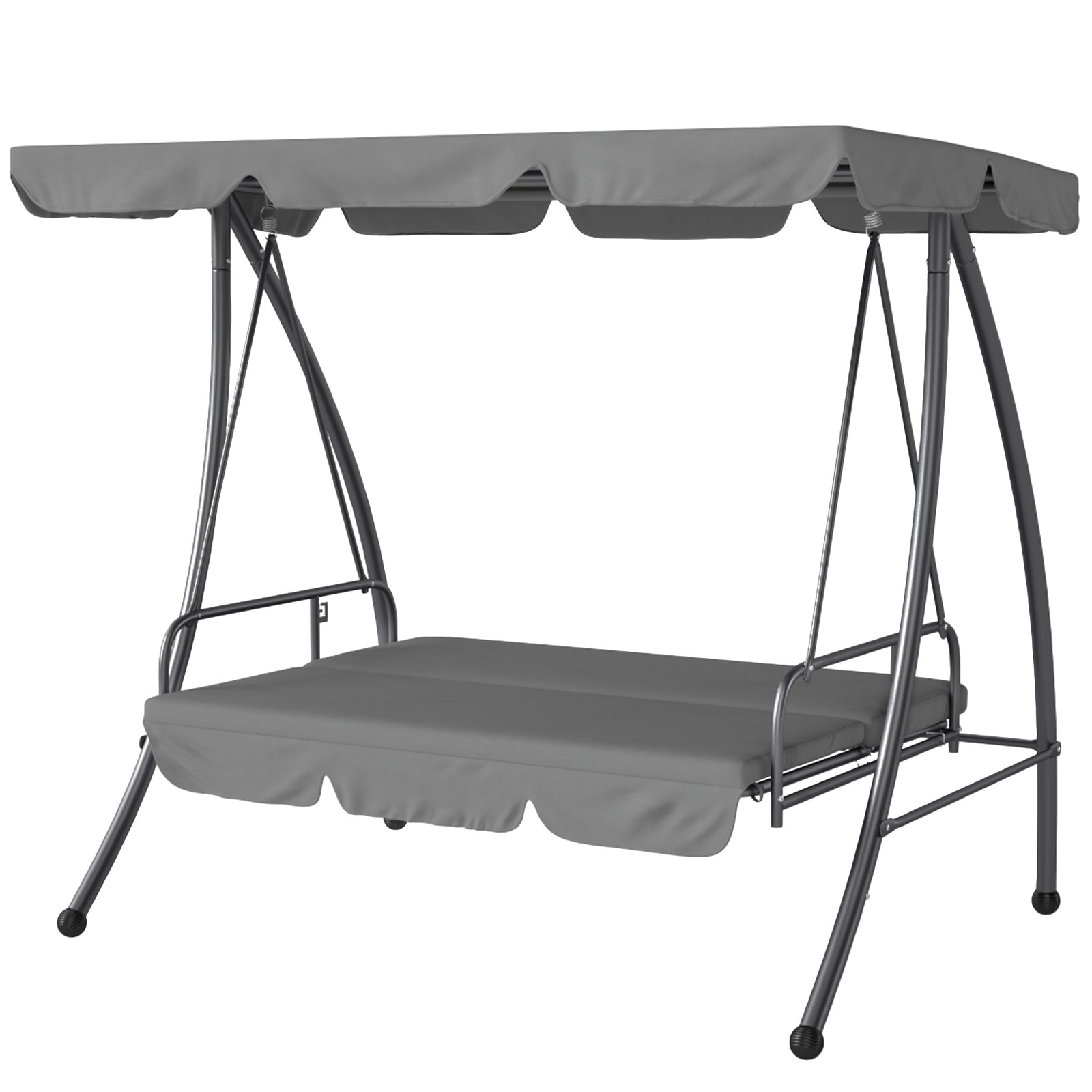 2-in-1 Swing Chair 3 Seater Hammock Cushion Bed Tilt Canopy