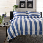 West End Stripe 100% Cotton Duvet Set – Soft & Breathable Bedding | Single | Blue