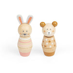 2pcs Wooden Twist & Match Animals - Bear and Bunny