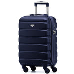 55x35x20cm Lightweight 4 Wheel Cabin Carry On Suitcase Overhead Case Approved For 100+ Airlines With Integrated Tsa Lock | 55 x 35 x 20cm | Navy Blue