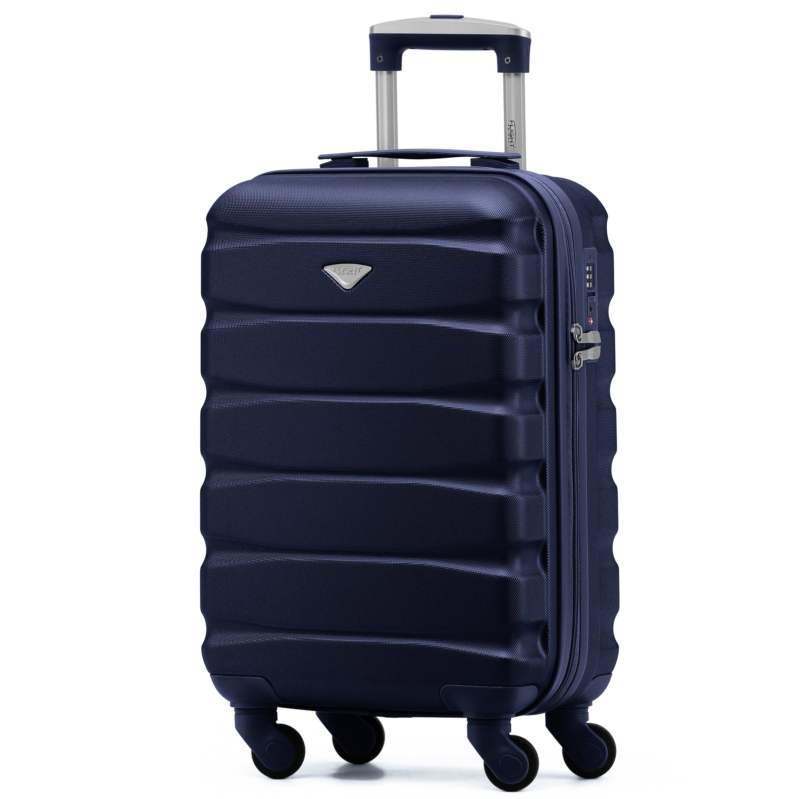 55x35x20cm Lightweight 4 Wheel Cabin Carry On Suitcase Overhead Case Approved For 100+ Airlines With Integrated Tsa Lock | 55 x 35 x 20cm | Navy Blue