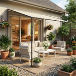 3 X 2 M Lean To Garden Pergola, Metal Frame Gazebo Pergola | Cream