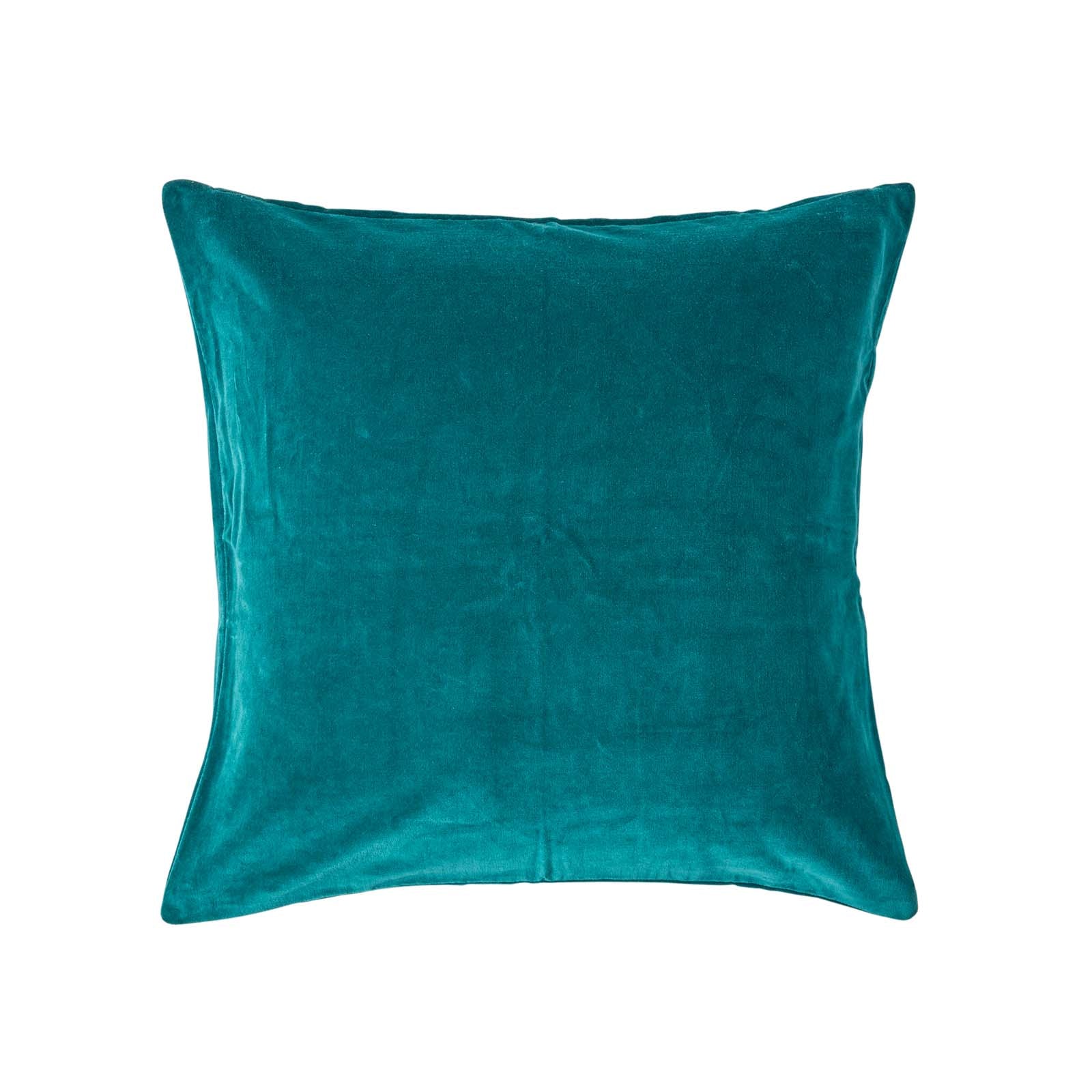 Luxury Cotton Velvet Cushion Cover | 60cm x 60cm | Teal Green