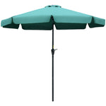 2.7m Patio Umbrella With Crank Garden Parasol | Green
