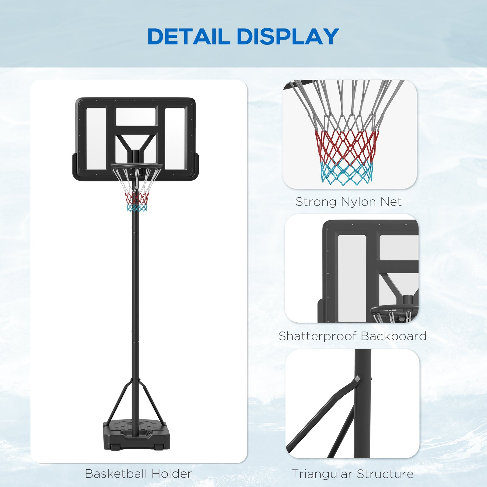 Adjustable Basketball Hoop And Stand | Black