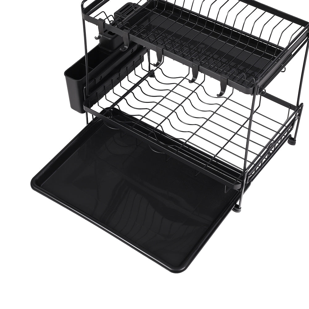 2 Tier Dish Drying Rack With Drainboards