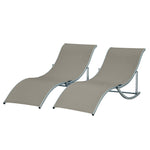 2pcs S-shaped Lounge Chair Foldable Sun Lounger