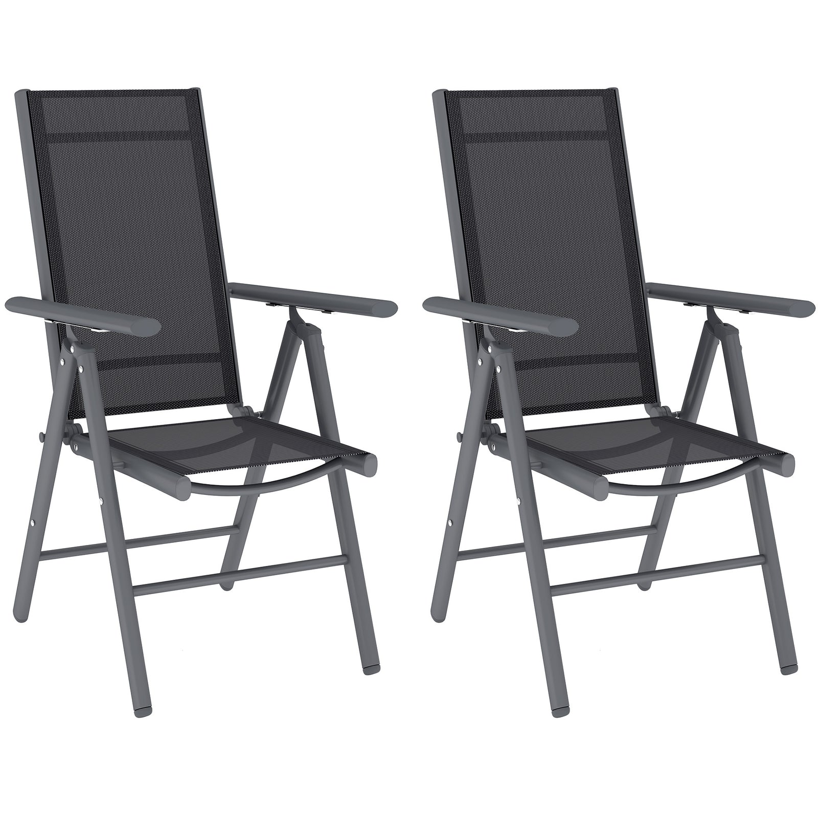 2pcs Folding Chair W/ Breathable Mesh Back And Seat