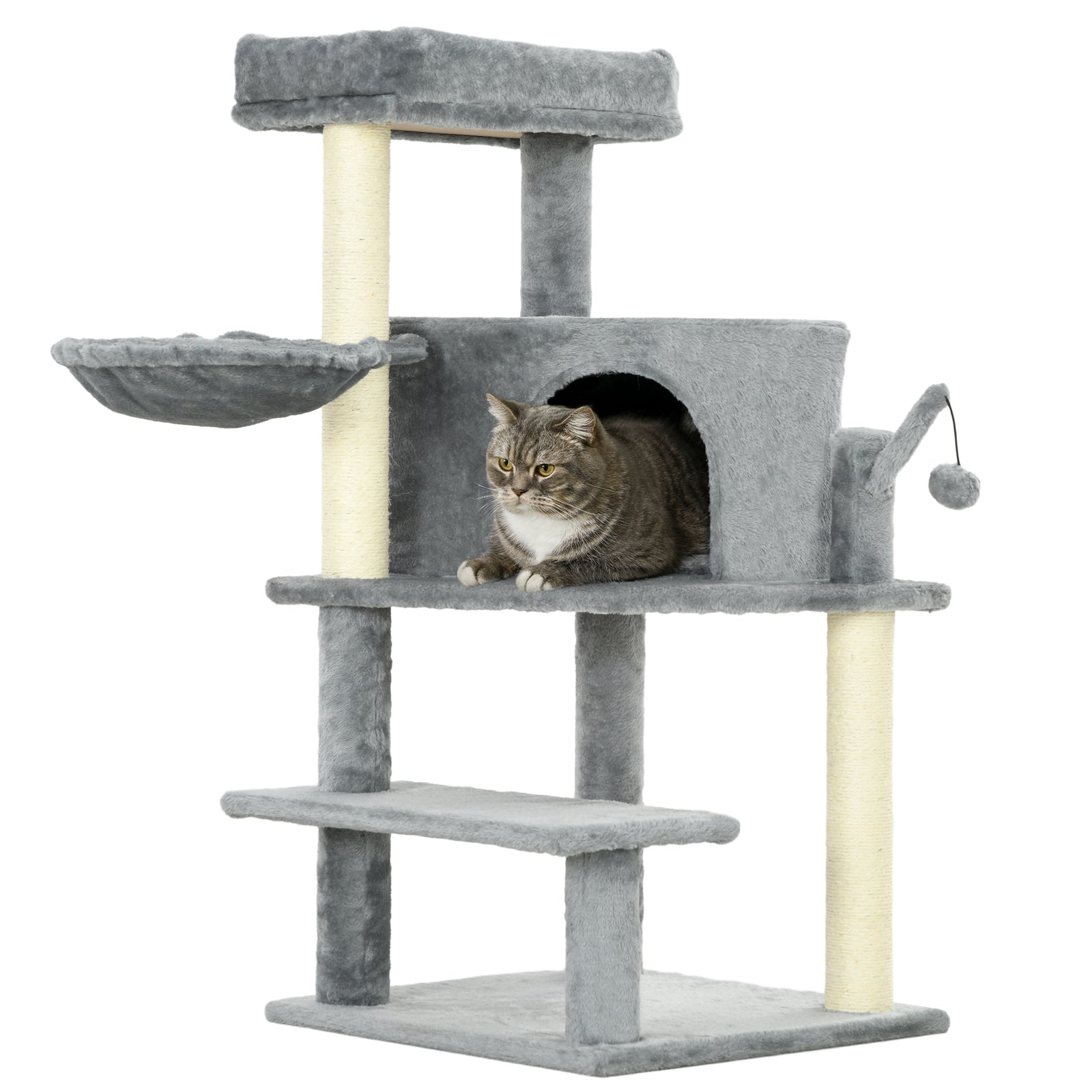 Cat Tree Tower Climbing  Activity Centre With Sisal Scratching Post | Gray