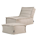 Dolce Indoor Outdoor Bean Bag Lounger And Footstool Beige Patio Chairs
