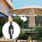 2.7 M Garden Parasol Umbrella With Cross Base, Sandbag | Khaki