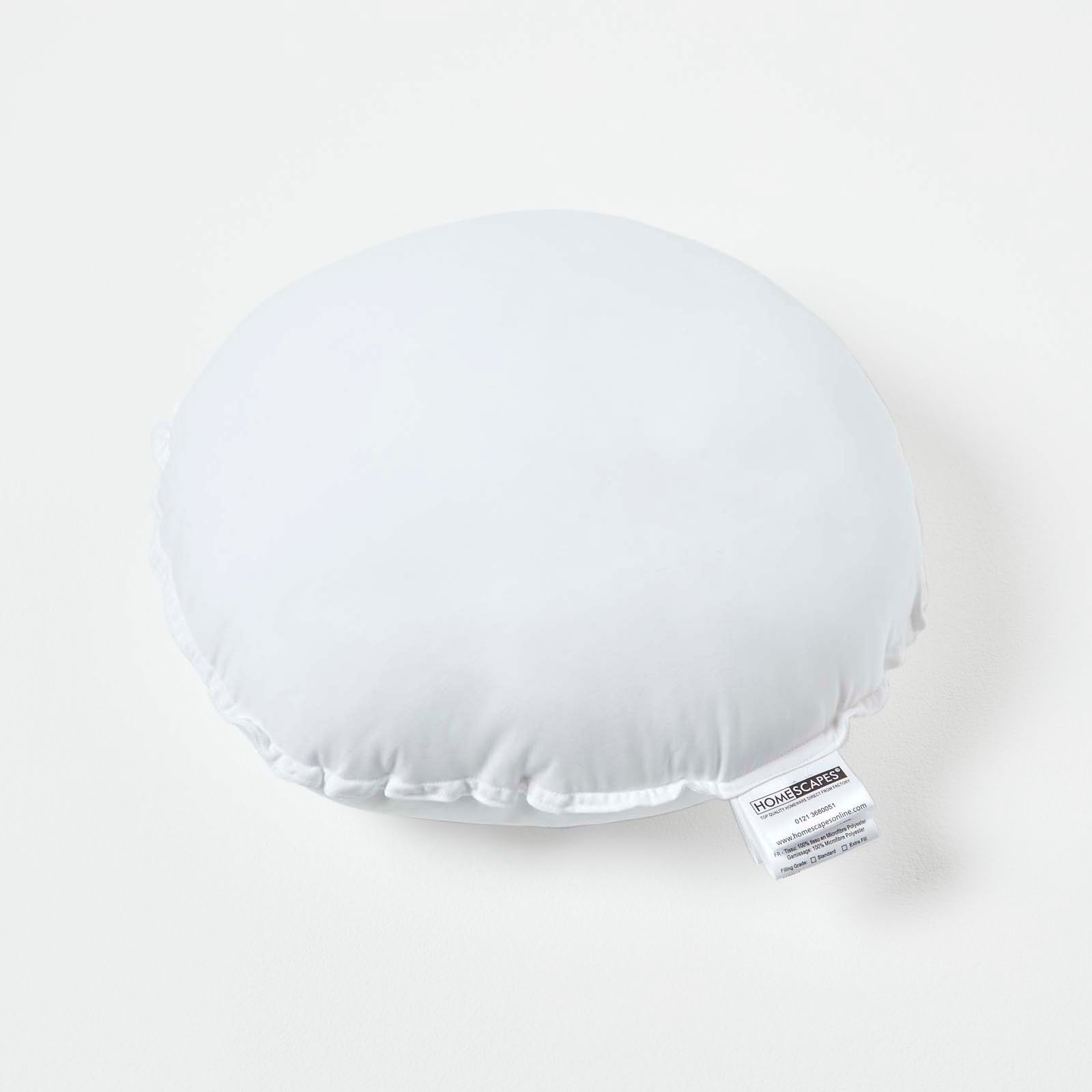Super Microfibre Round Circular Shaped Cushion Pad | 40cm x 40cm | White