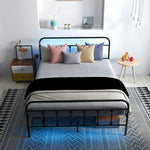 Bed Frame With Led Lights And Charging Station | Double | Black