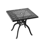 Square Cast Aluminium Garden Dining Table With Parasol Hole,80 X 73cm H