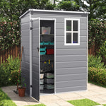 5x3ft Heavy Duty Outdoor Plastic Storage Shed  Waterproof Lockable