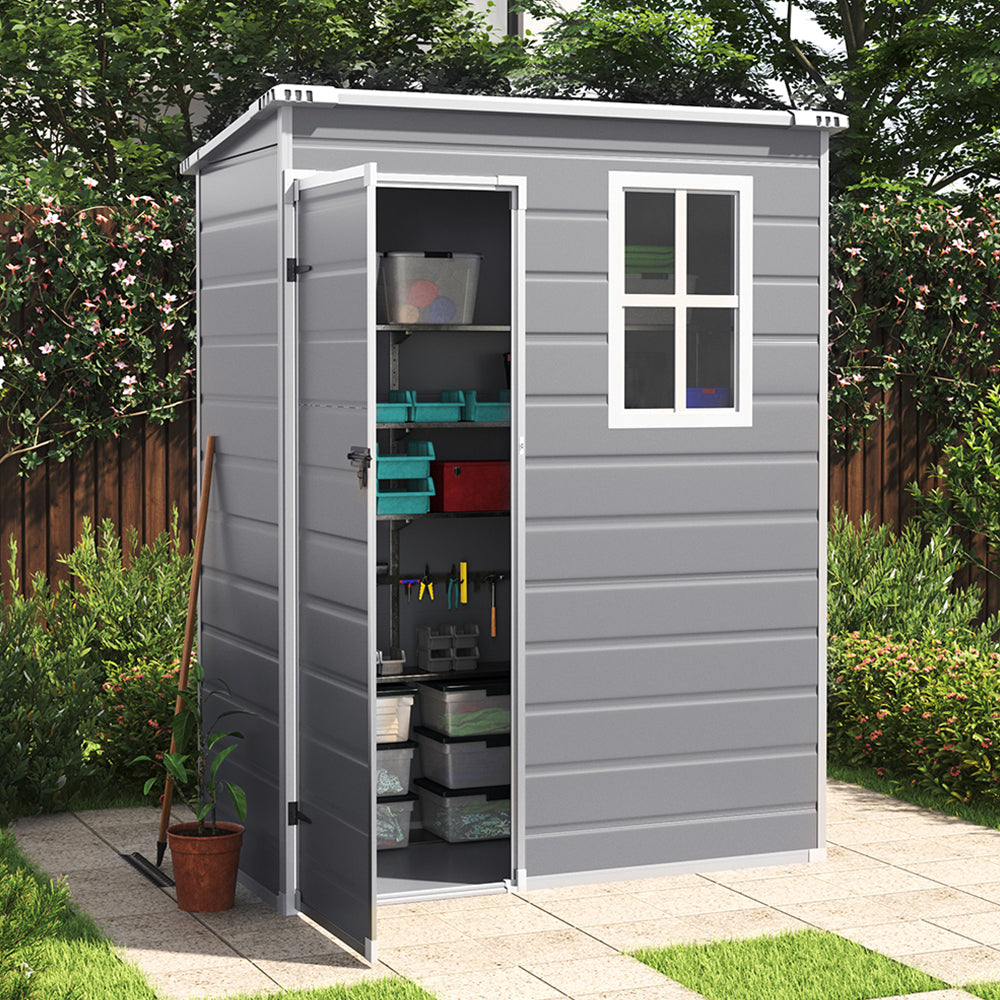 5x3ft Heavy Duty Outdoor Plastic Storage Shed  Waterproof Lockable