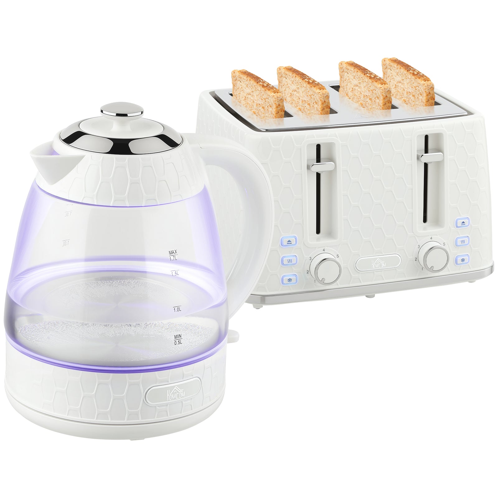 Kettle And Toaster Set With Strix Thermostat, Crumb Tray | Cream