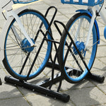 Reversible 2 Bike Stand Rack Black