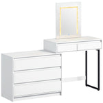 HOMCOM Vanity Makeup Desk Led Mirror Bedroom White
