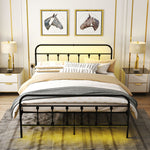 Bed Frame With Led Lights And Charging Station | King | Black