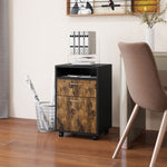 60cm Storage Cabinet With Drawers And Open Shelf,brown | One Size | Brown