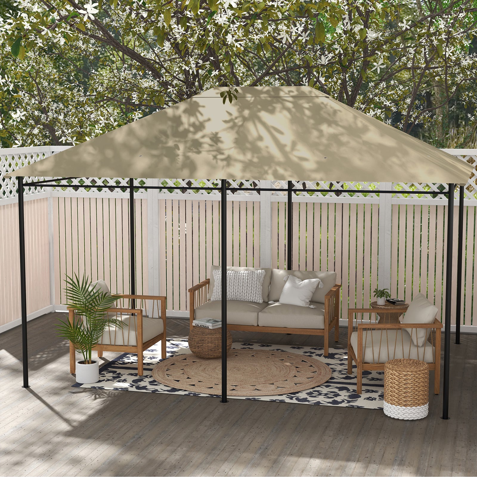 3 X 4m Gazebo Replacement Canopy Cover Gazebo Replacement | Khaki
