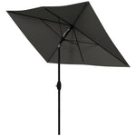 2x3m Rectangular Parasol Patio Outdoor Table Umbrella | Dark Gray