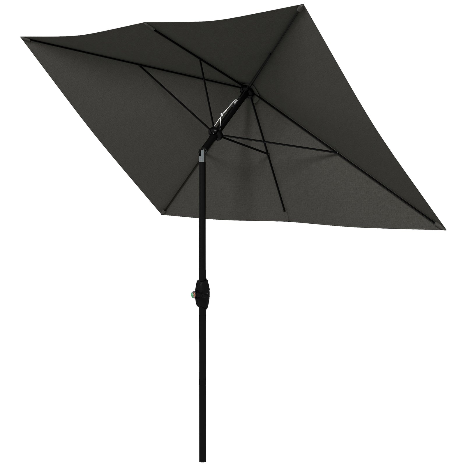 2x3m Rectangular Parasol Patio Outdoor Table Umbrella | Dark Gray