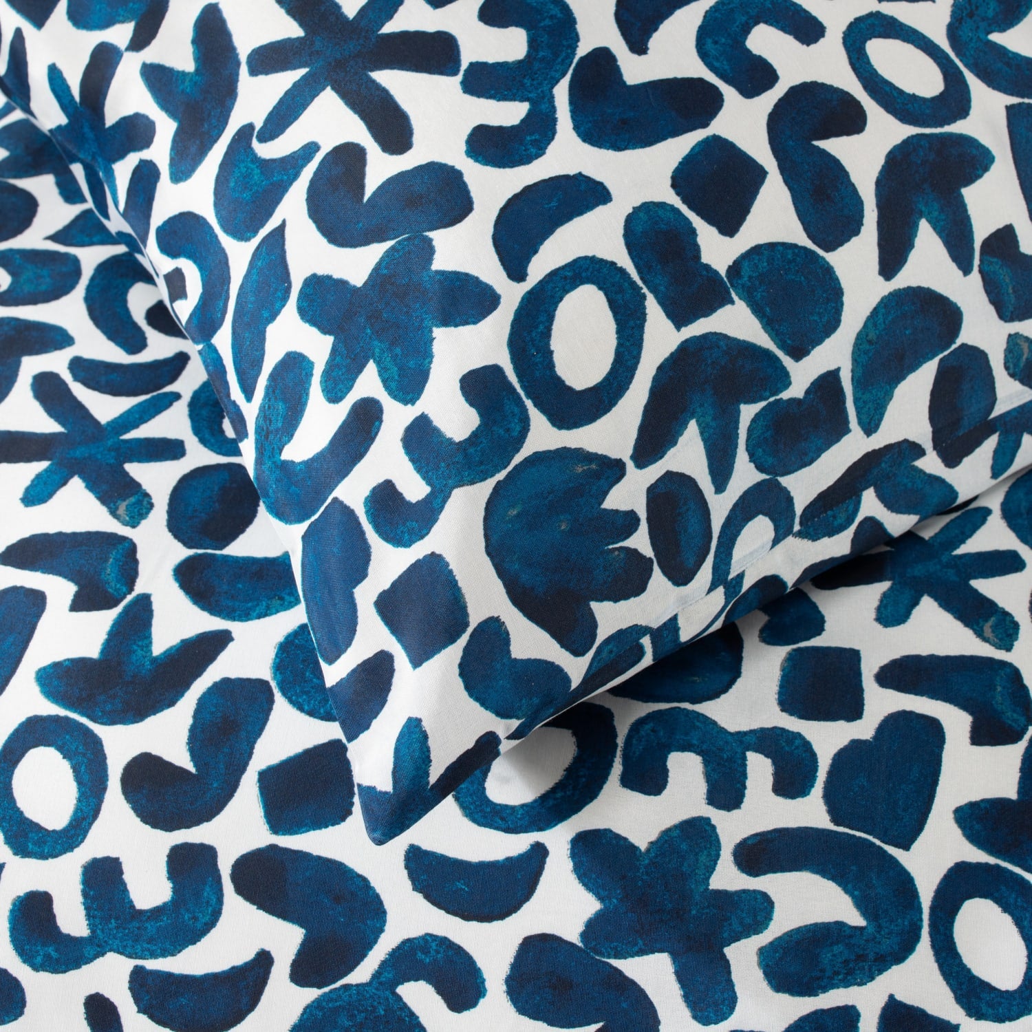 Studio Abstract Shapes Cotton Duvet Cover Set | King | Blue