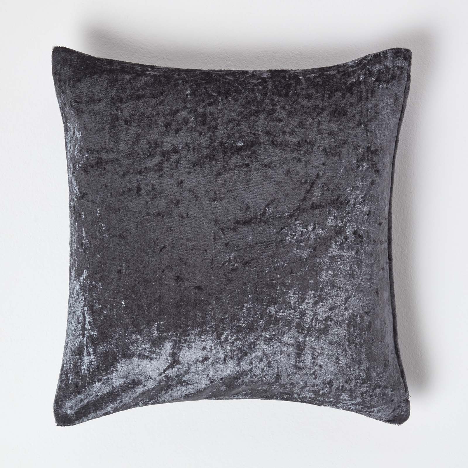 Luxury Crushed Velvet Cushion Cover | 45cm x 45cm | Dark Grey