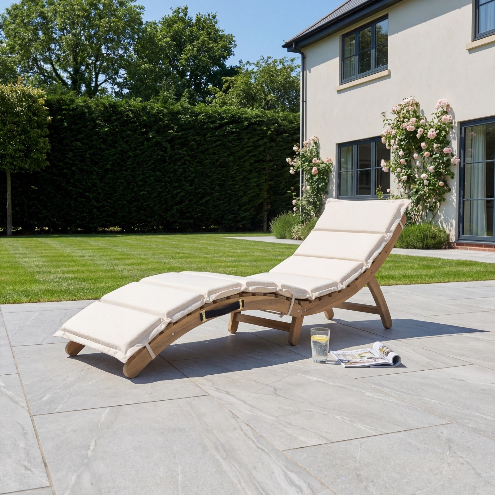 Solara Curve Sun Lounger | Beige