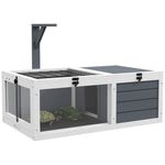 Tortoise House, Wooden Tortoise Table W/ Wooden Lamp Holder - Grey