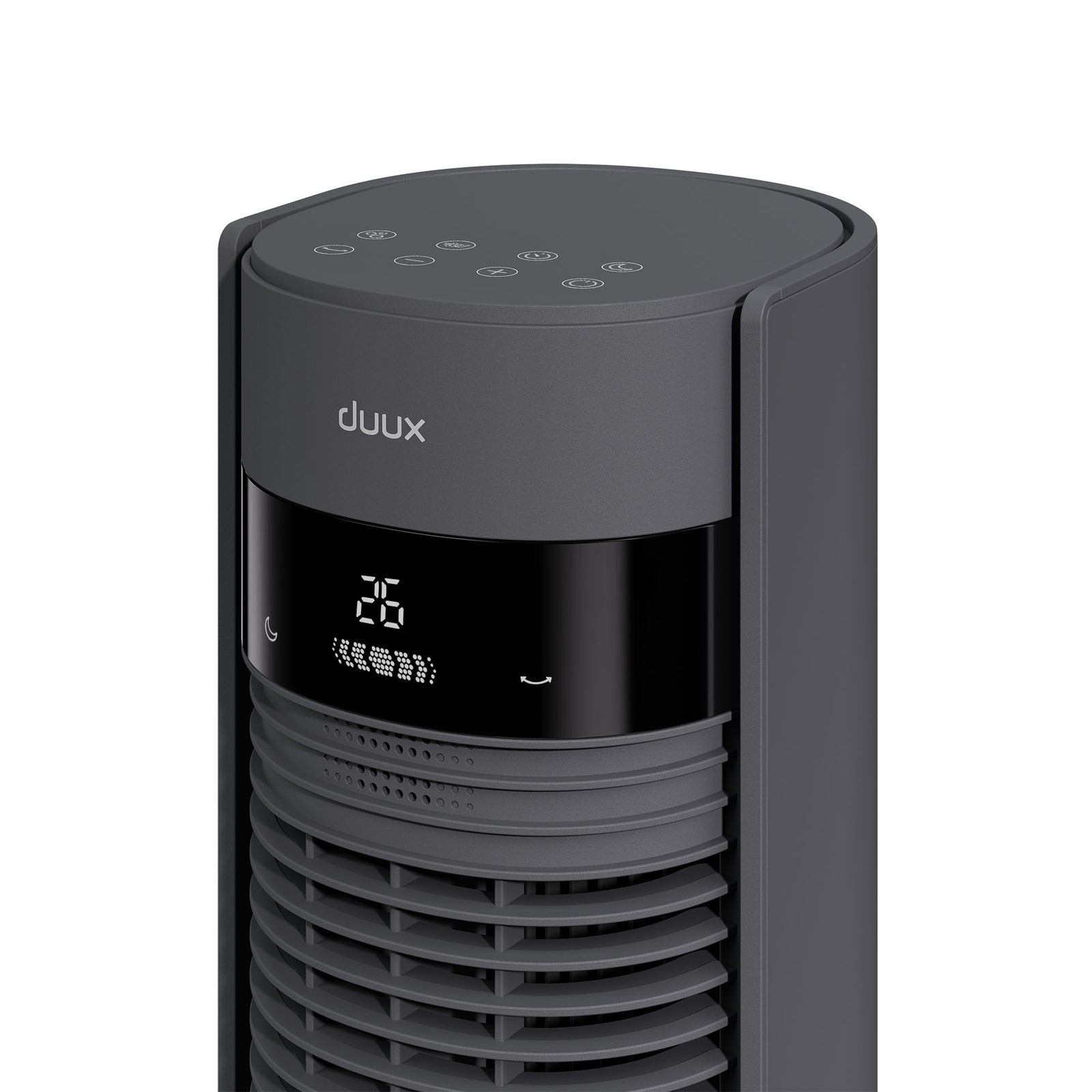 Elevate Smart Tower Fan With 12 Speeds And Remote Control | Grey