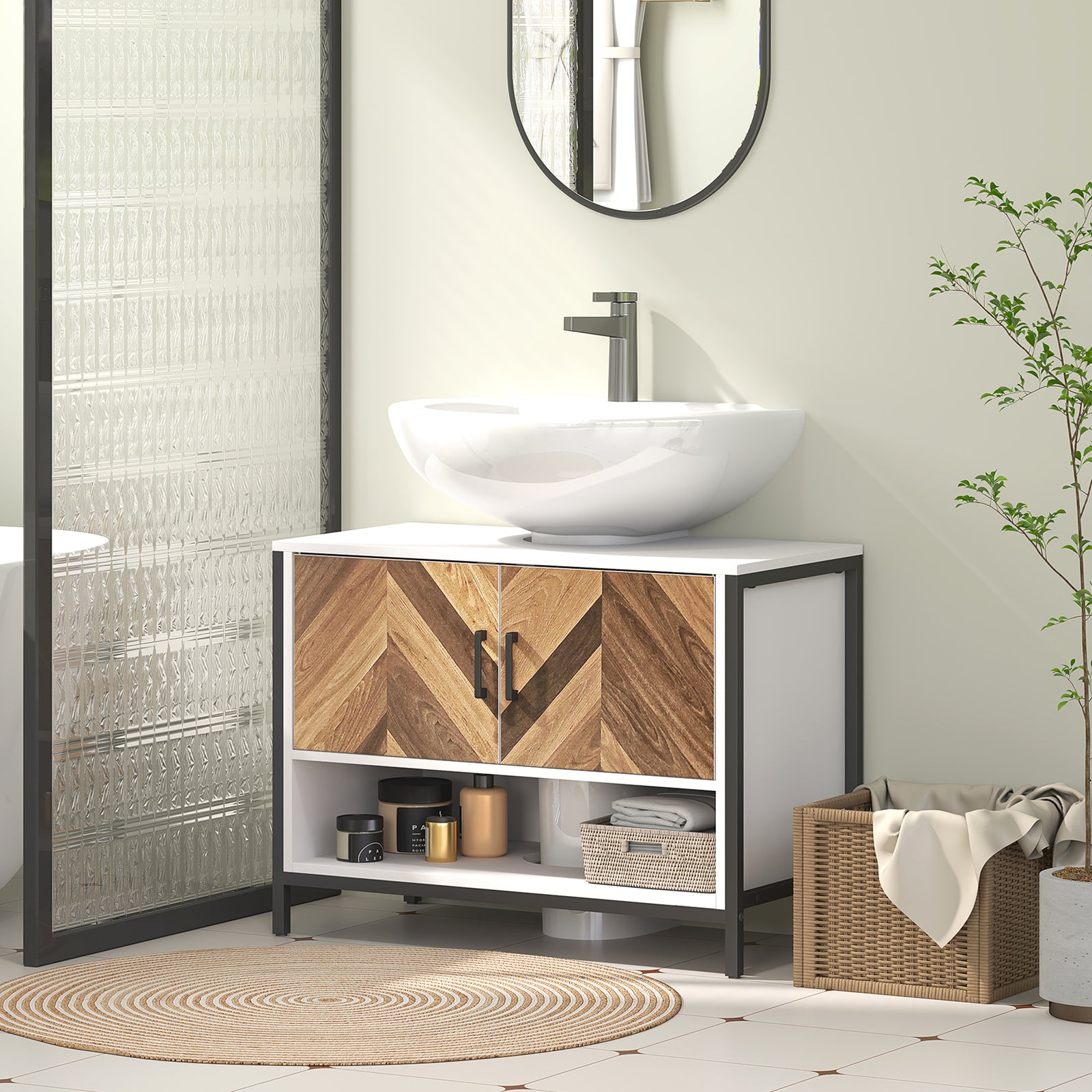 Bathroom Under Sink Cabinet For Basin With/without Pedestal