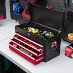 6 Drawer Tool Chest, Lockable, Portable | Red